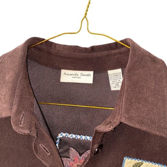 Amanda Smith Dresses button up velour long sleeve size 10 - Picture 5 of 8